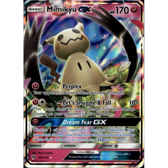 Pokemon Sun & Moon Lost Thunder Ultra Rare Mimikyu GX #149