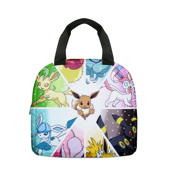Pokemon Lunch Box, Reusable Lunch Box Durable Adults Lunch Bag Bento Box Bag for Travel Beach Camping Picnic