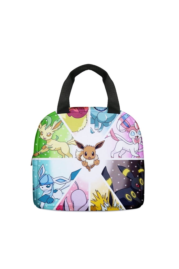 Pokemon Lunch Box, Reusable Lunch Box Durable Adults Lunch Bag Bento Box Bag for Travel Beach Camping Picnic