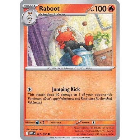 Pokemon ME01: Mega Evolution Common Raboot #27