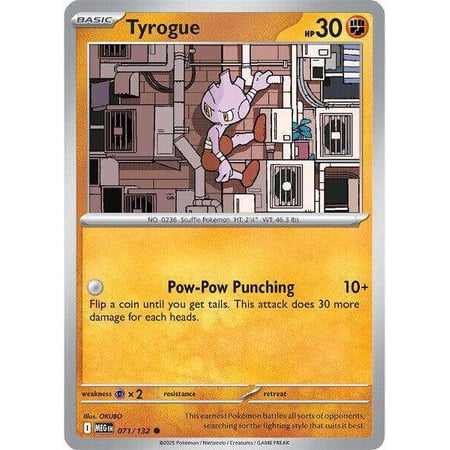 Pokemon ME01: Mega Evolution Common Tyrogue #71