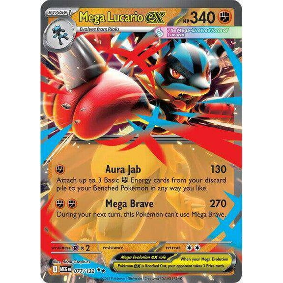 Pokemon ME01: Mega Evolution Double Rare Mega Lucario ex #77