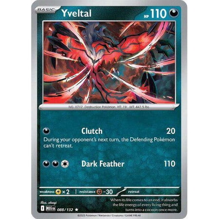 Pokemon ME01: Mega Evolution Rare Yveltal #88