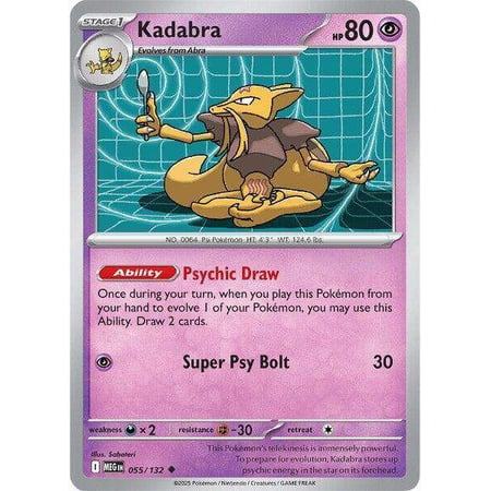 Pokemon ME01: Mega Evolution Uncommon Kadabra #55
