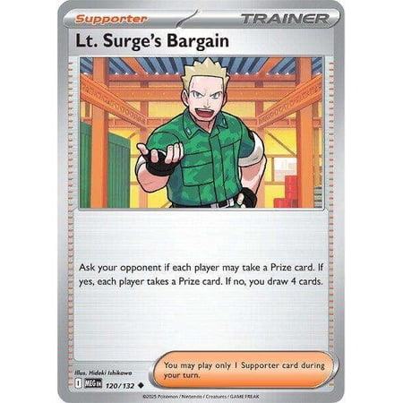 Pokemon ME01: Mega Evolution Uncommon Lt. Surge's Bargain #120