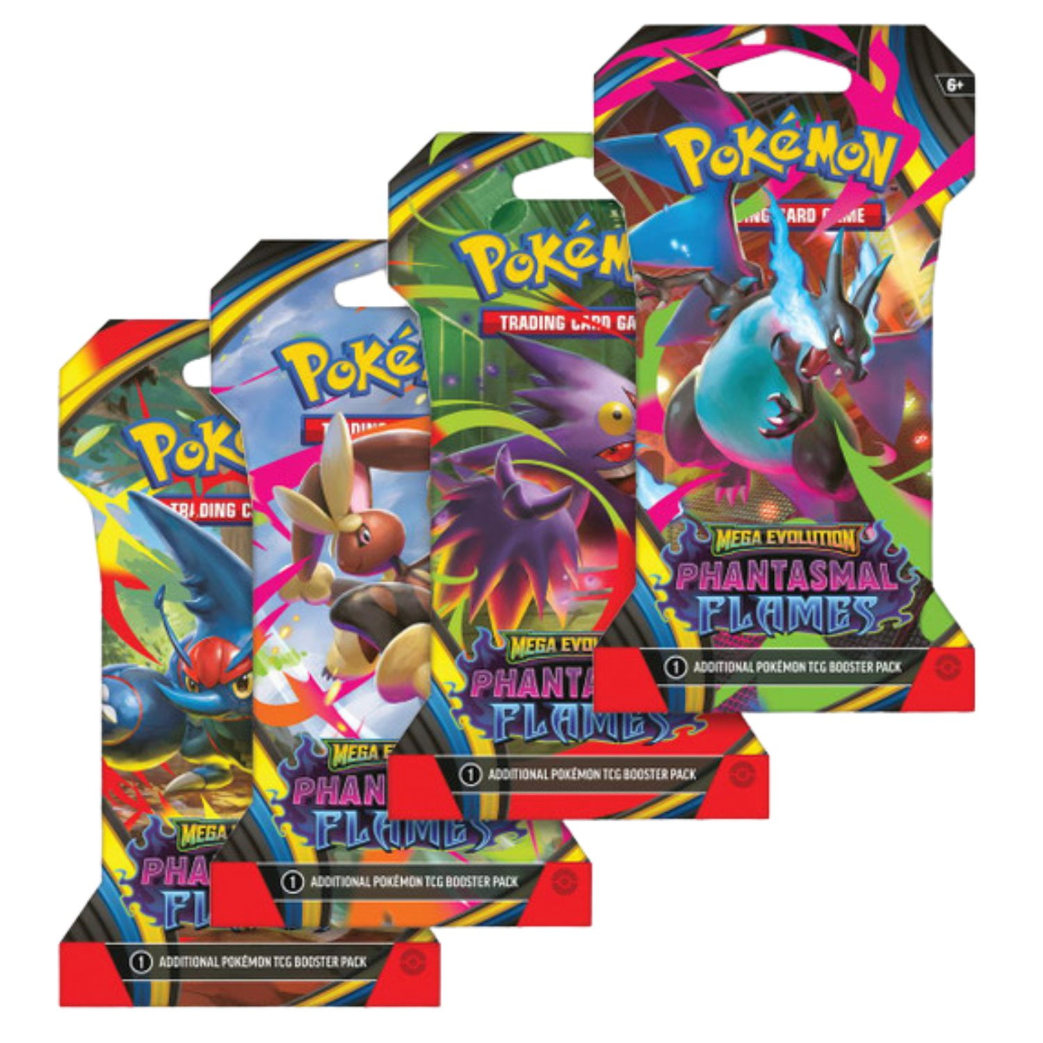 Pokemon ME2 Phantasmal Flames 4 Sleeved Booster Packs One of Each
