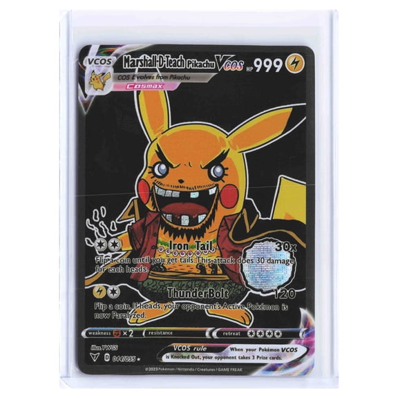 Pokemon Marshall-D-Teach Pikachu Vcos Holo Rare Trading Card #44/55 2023
