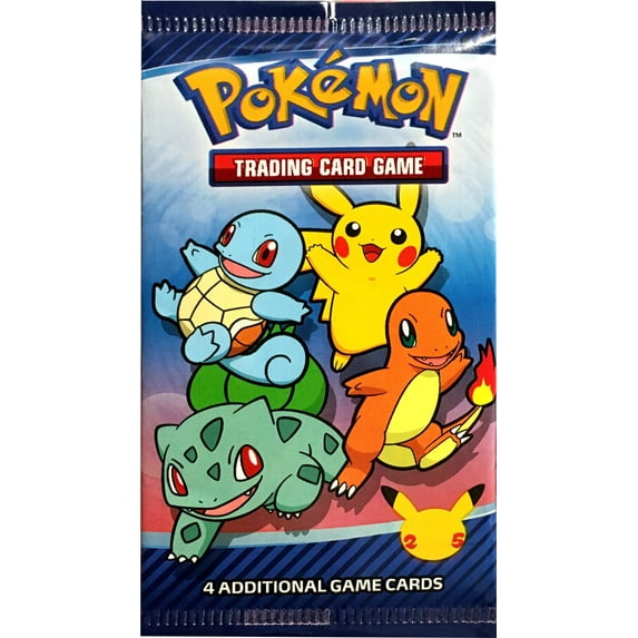 Pokemon TCG McDonald's Happy Meal 25th Anniversary Promo Booster Pack (RANDOM Outer Sleeve Design, 4 Cards!)