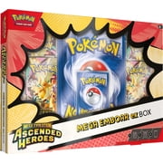 Pokemon Mega Evolution Ascended Heroes Mega Emboar ex Box 4 Booster Packs, Promo Card & Jumbo Promo Card
