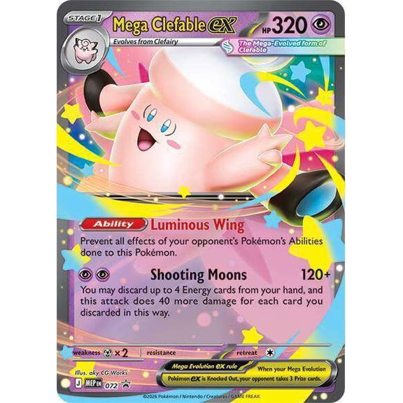 Pokemon Mega Evolution Promo Mega Clefable ex MEP072