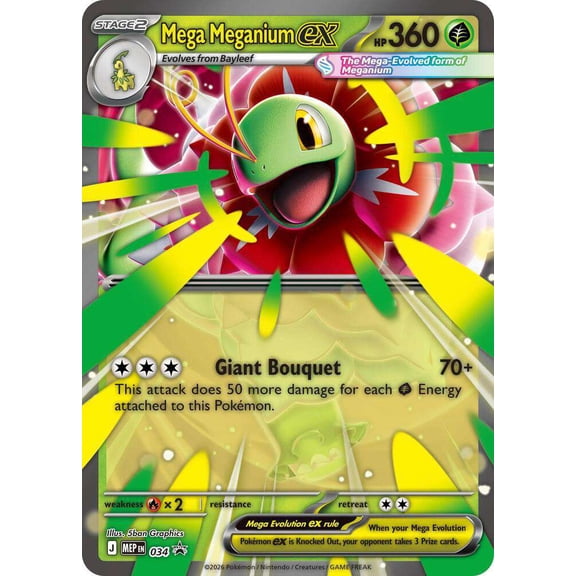 Pokemon Mega Evolution Promo Mega Meganium ex MEP034 [Oversized]