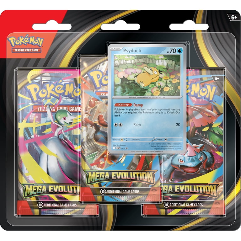 Pokemon Mega Evolution Psyduck 3-Booster Blister Pack (3 Booster Packs & 1  Foil Promo Card) - Walmart.com