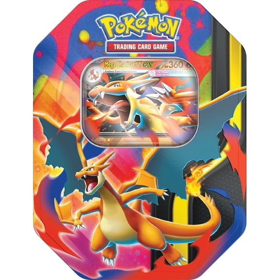 Pokemon Mega Evolution Spring 2026 Mega Charizard Y ex Tin Set (4 Booster Packs & Promo Card)