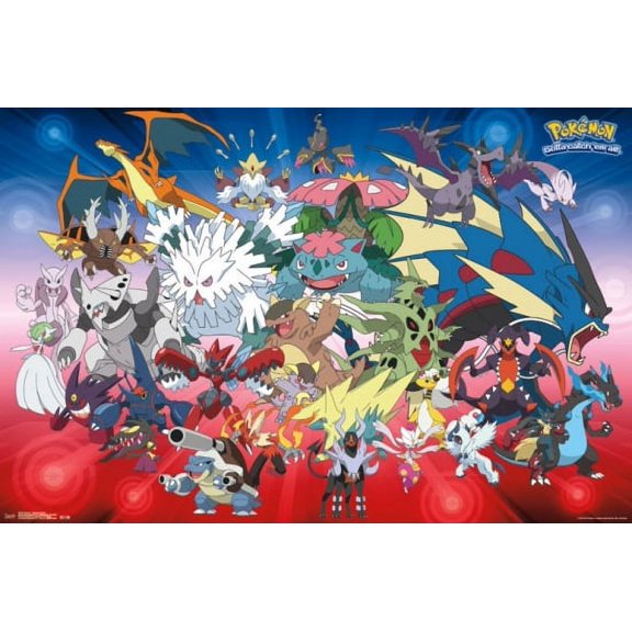 Pokemon - Mega Evolutions Laminated Poster Print (34 x 22)