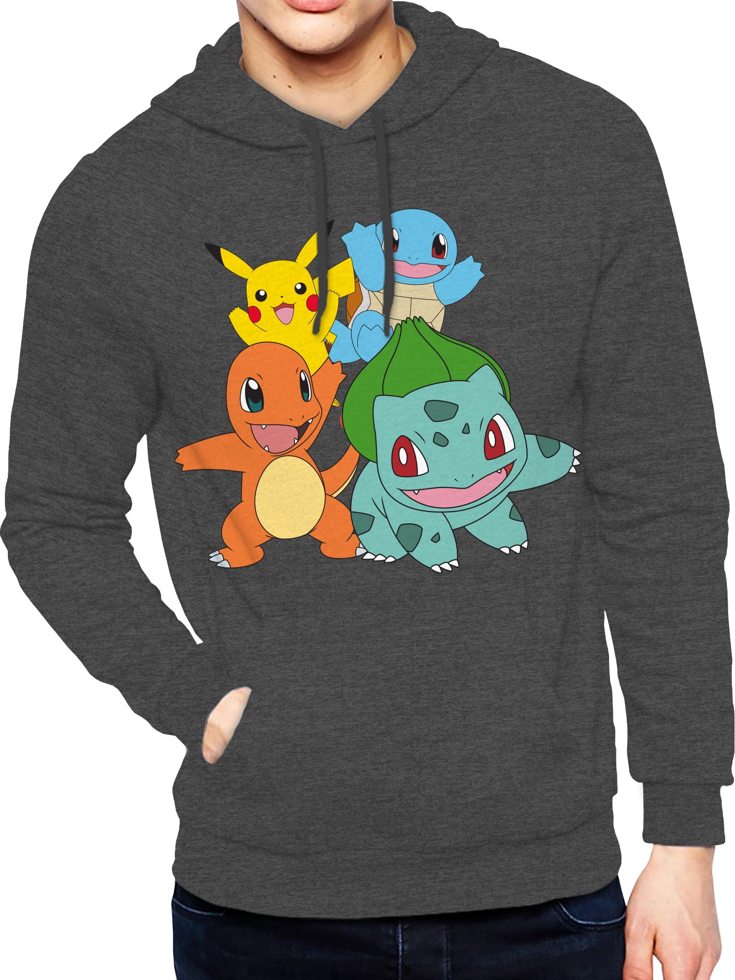 Pokemon, Men's Apparel Graphic Hoodie Sweatshirt, Starter Squad, Sizes ...