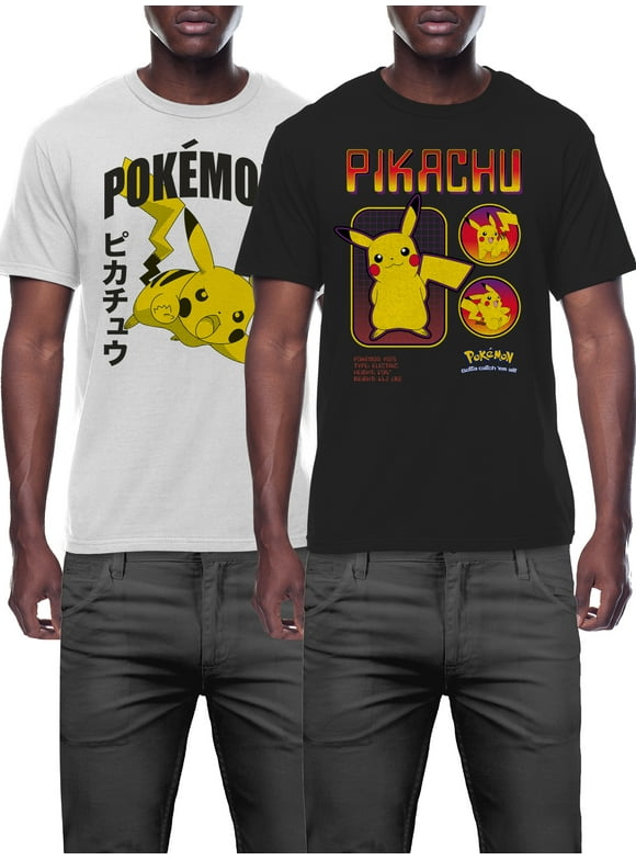 Pokemon Men's & Big Men's Pikachu Graphic T-shirt, 2-Pack, Size S-3XL