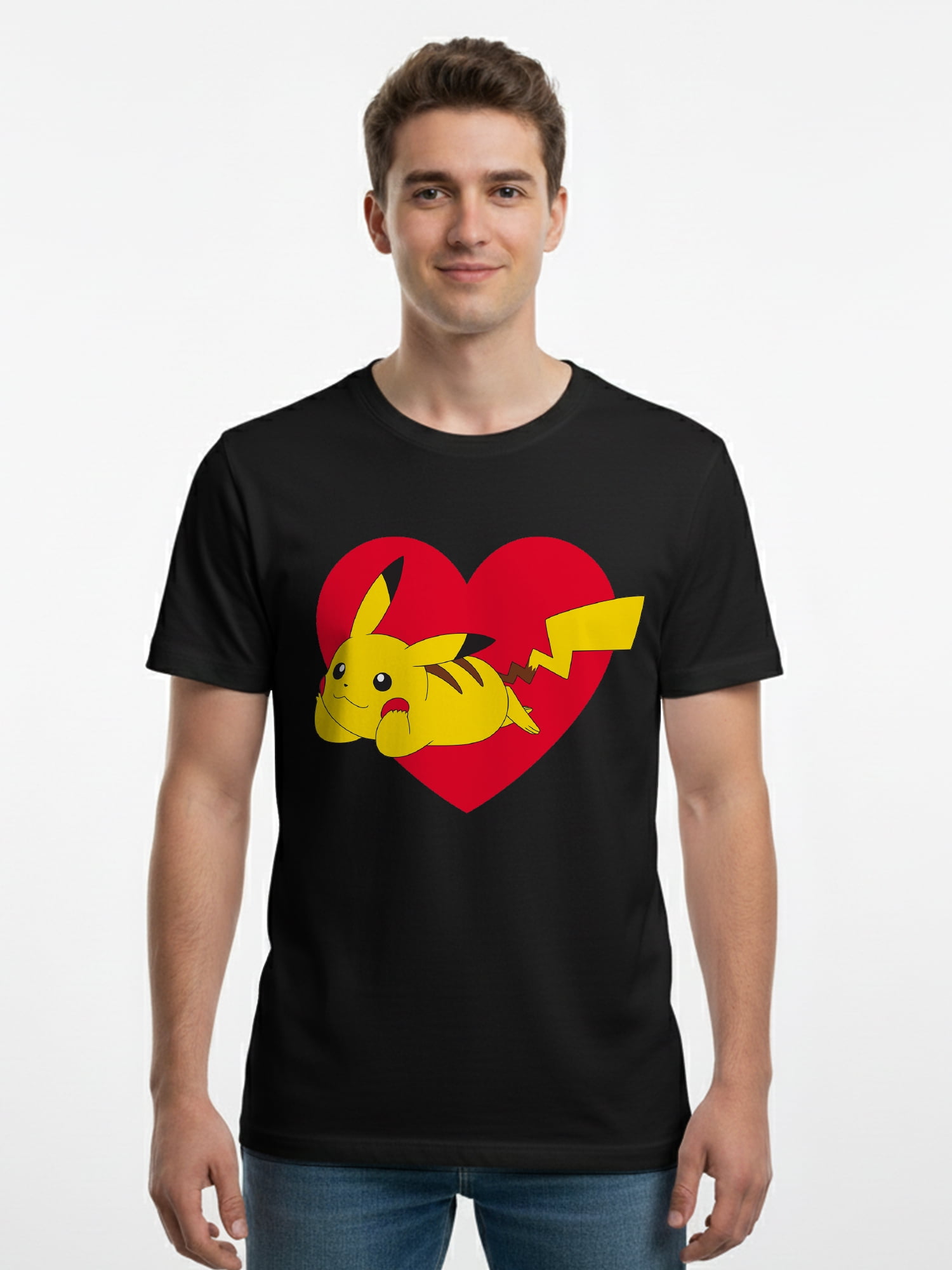 Pokemon, Men's & Big Men's Valentine's Day Graphic Tee, I Heartchu, Sizes S-3XL
