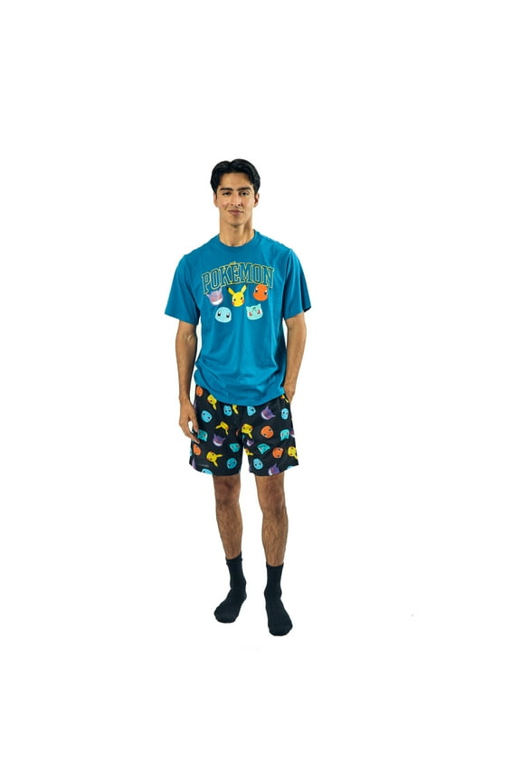 Pokemon Men's Short-Sleeve Tee and Sleep Shorts Set-XL