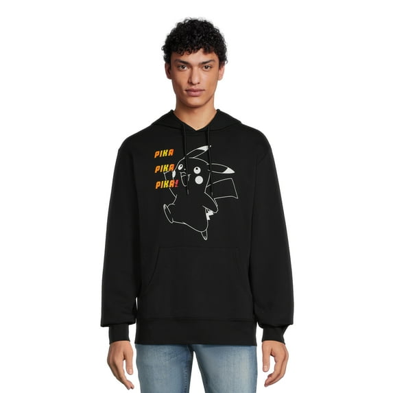 Pokemon Men's and Big Men's Pikachu Graphic Hoodie with Long Sleeves, Sizes S-3XL