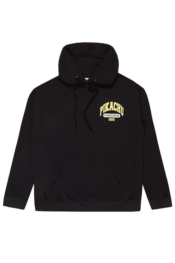 Pokemon Mens Pikachu Hoodie Black Sizes S-XXL