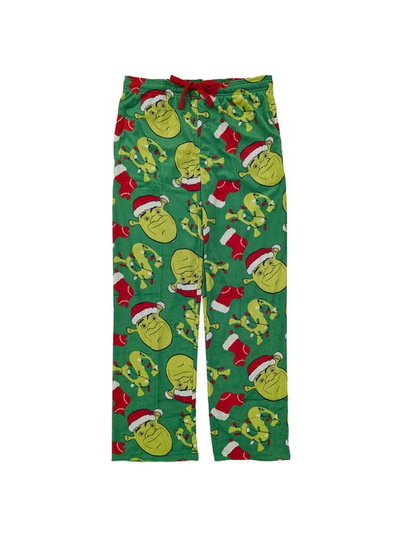Mens Green Christmas Sleep & Lounge Pants Pajama Bottoms XX-Large