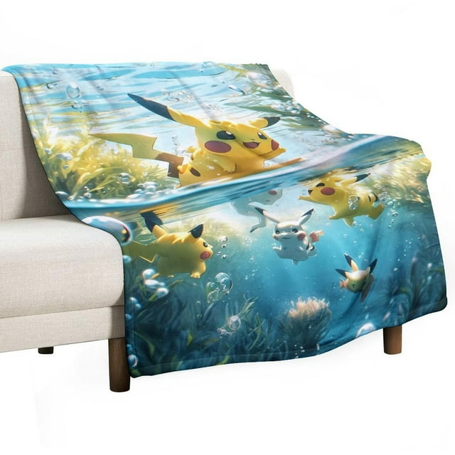 Pokemon Mink Sherpa Throw Blanket, 50" X 70", Coming Achu