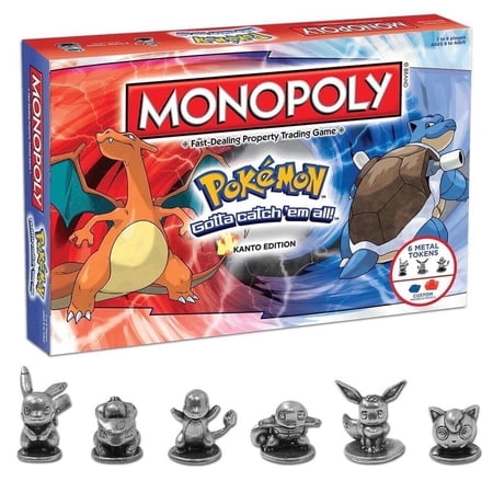 Pokemon Monopoly | A Pokemon Adventure | Kanto Edition | Board Game for 6 Players