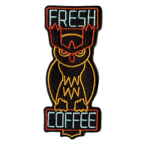 Pokemon Movie Noctowl Fresh Coffee Sign Embroidered Iron On Patch