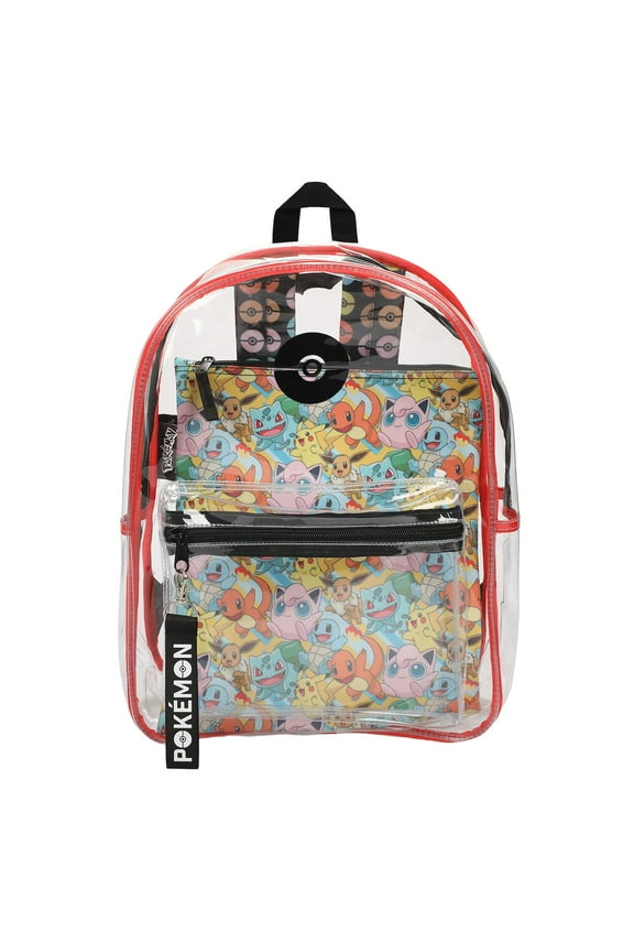 Pokemon Multi Character AOP Adult 17" Backpack With Removable Laptop Pouch