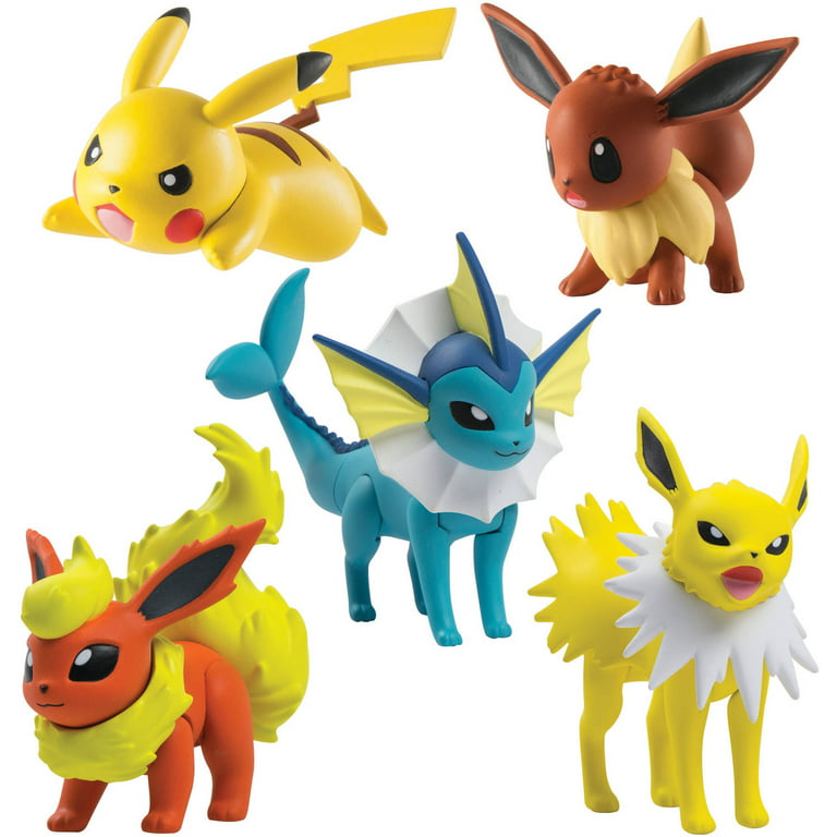 Pokemon Select Eevee, Flareon, Jolteon & Vaporeon Evolution Figure 4-Pack 