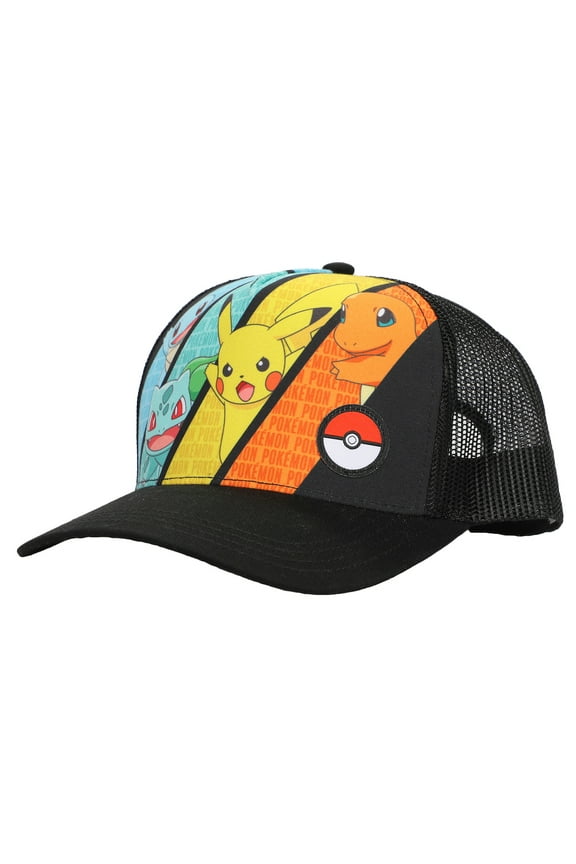 Pokemon Multicharacter Mesh and Microfiber Youth Baseball Hat