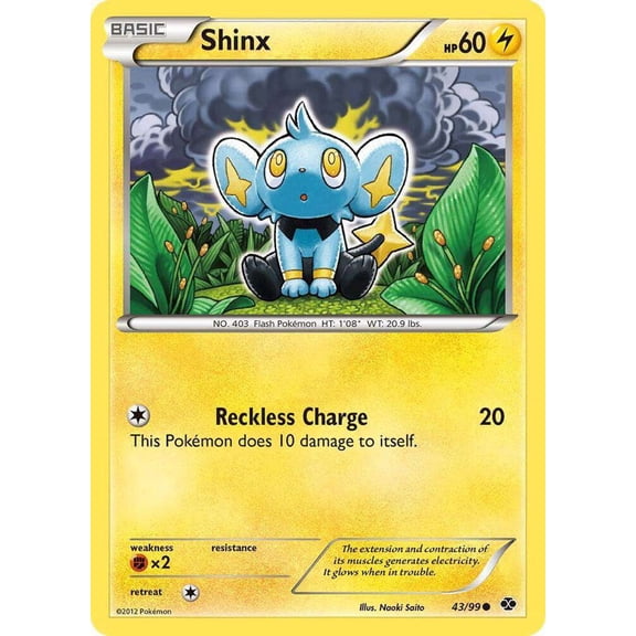 Pokemon Next Destinies Common Shinx #43 [Reverse Holofoil]