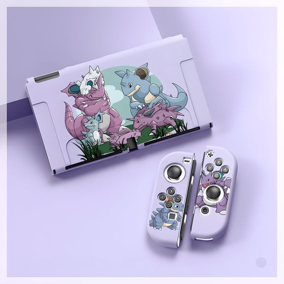 ‌Pokemon Nintendo Switch OLED Silicone Case - Soft Protective Cover with Mario Theme, Shockproof, Joy-Con Compatible