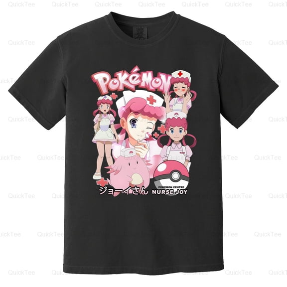 Pokemon Nurse Joy Anime Character Healing Graphic Design Fan Comfort Color T-Shirt Unisex, up to 5XL