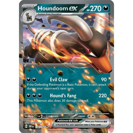 Pokemon Obsidian Flames Double Rare Houndoom ex #134