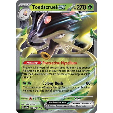 Pokemon Obsidian Flames Double Rare Toedscruel ex #22