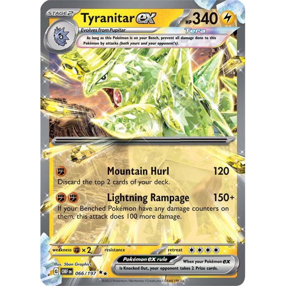 Pokemon Obsidian Flames Double Rare Tyranitar ex #66