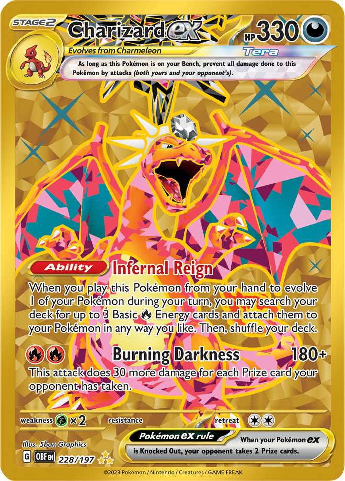 Pokemon Obsidian Flames Hyper Rare Charizard ex #228 Pokemon Obsidian Flames Hyper Rare Charizard ex #228