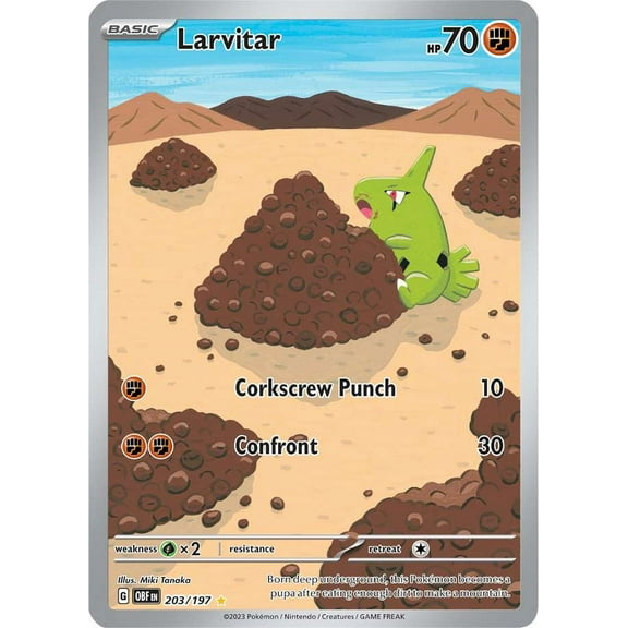 Pokemon Obsidian Flames Larvitar #203 (Illustration Rare)