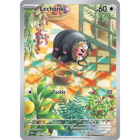 Pokemon Obsidian Flames Lechonk #209 (Illustration Rare)