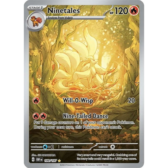 Pokemon Obsidian Flames Ninetales #199 (Illustration Rare)