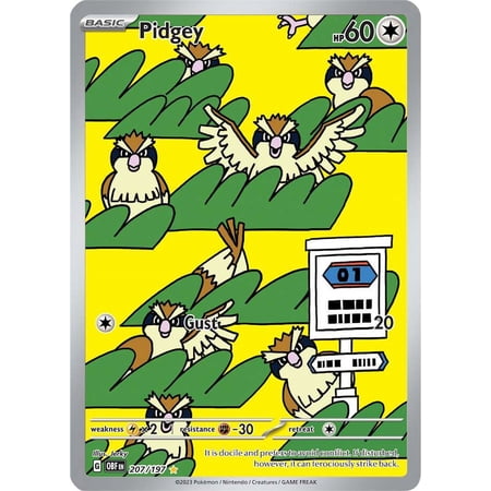 Pokemon Obsidian Flames Pidgey #207 (Illustration Rare)