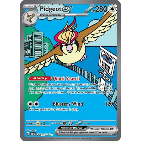 Pokemon Obsidian Flames Special Illustration Rare Pidgeot ex #225 (Illustration Rare)