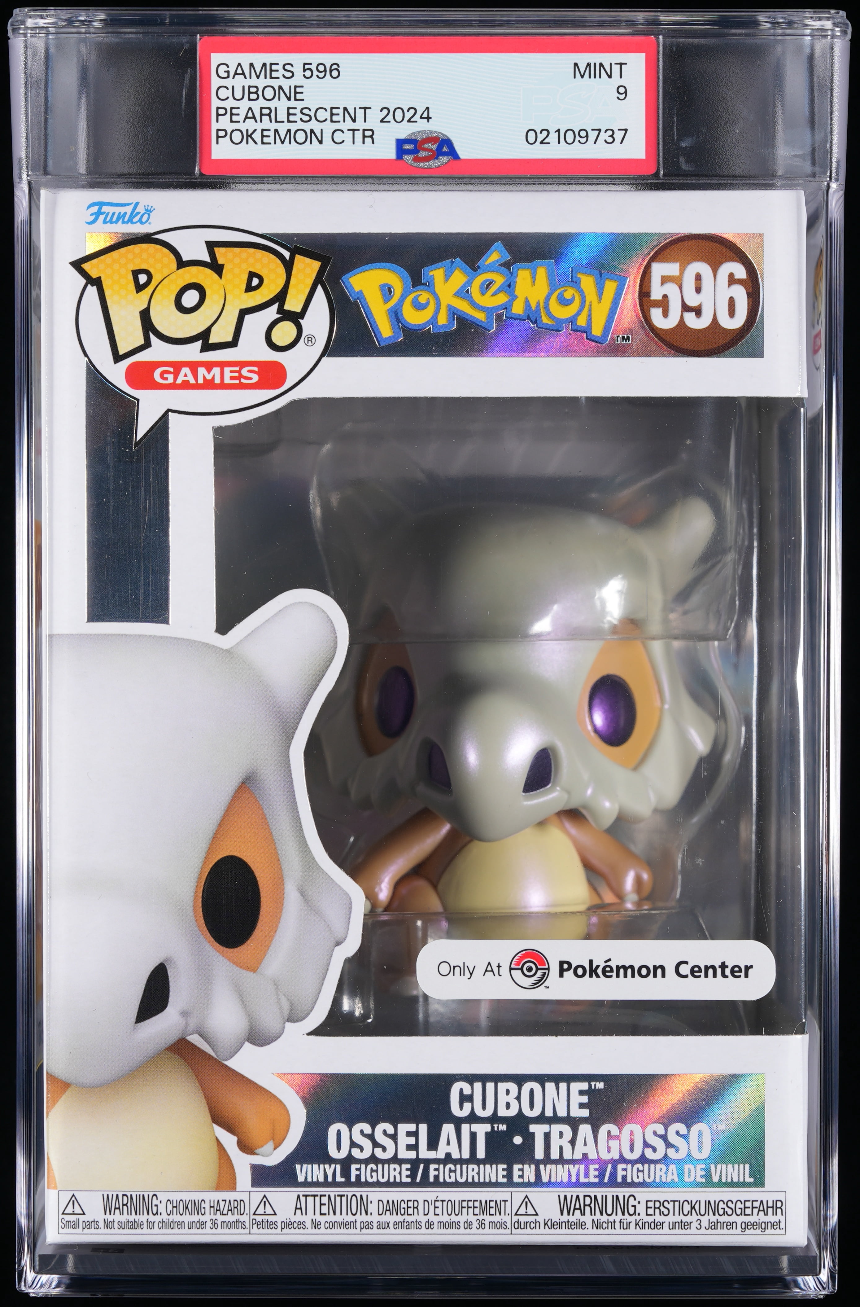 Pokemon, PSA Graded 9 MINT, Cubone Collectible Vinyl Figure #596