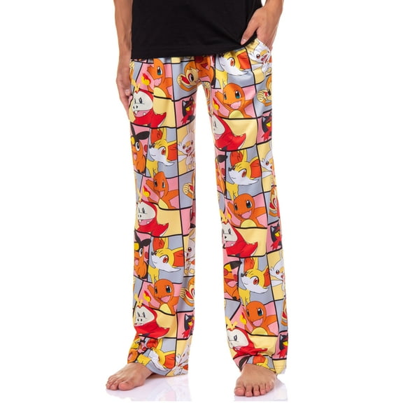 Pokemon Pajama Pants Men's Fire Type Charmander Chimchar Fennekin PJ Lounge Bottoms