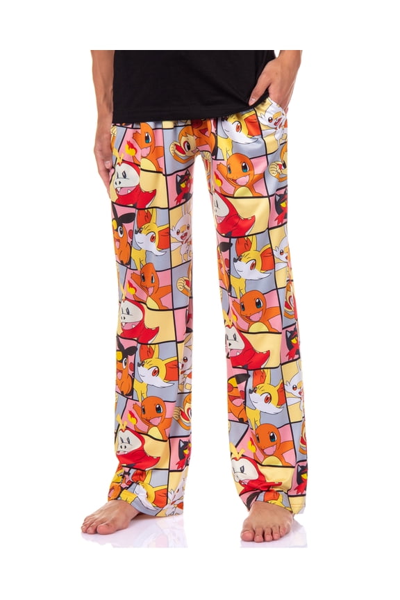 Pokemon Pajama Pants Men's Fire Type Charmander Chimchar Fennekin PJ Lounge Bottoms