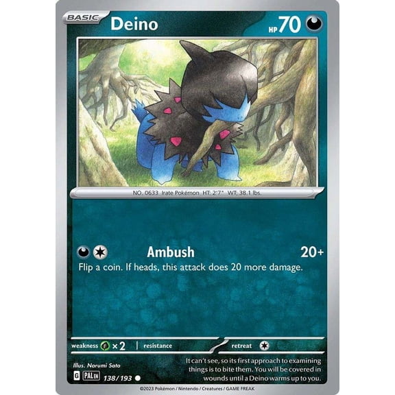Pokemon Paldea Evolved Common Deino #138