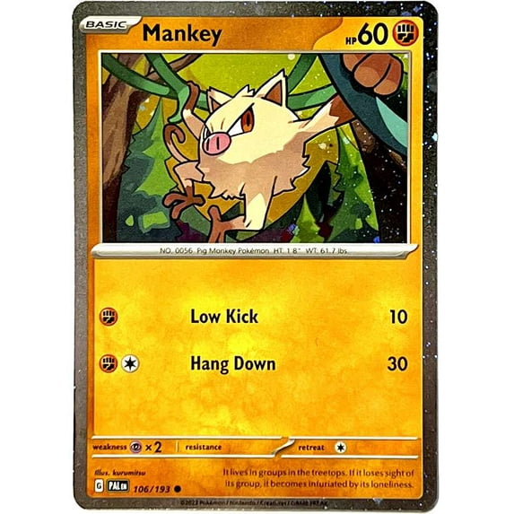 Pokemon Paldea Evolved Common Mankey Cosmos Holo