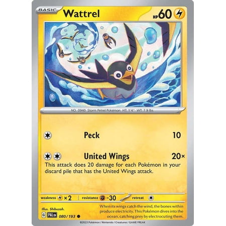 Pokemon Paldea Evolved Common Wattrel #80