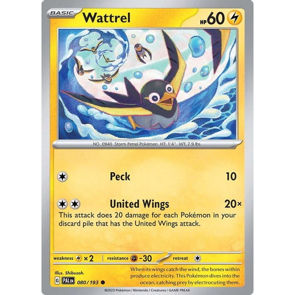 Pokemon Paldea Evolved Common Wattrel #80